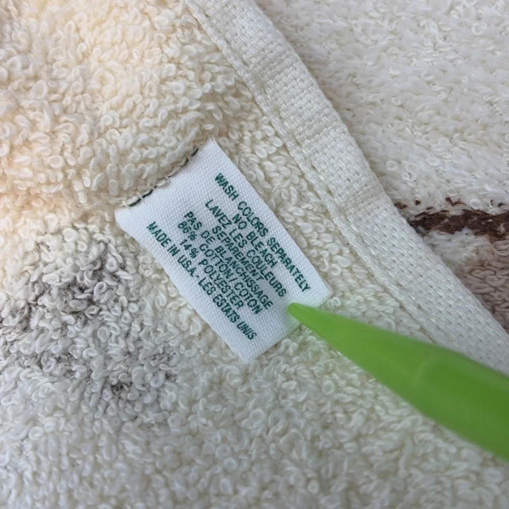 Floral Bath Towel/Washcloth/Cotton/ Brown/Copper/Dundee/WalmartVtg Retro MCM 70s